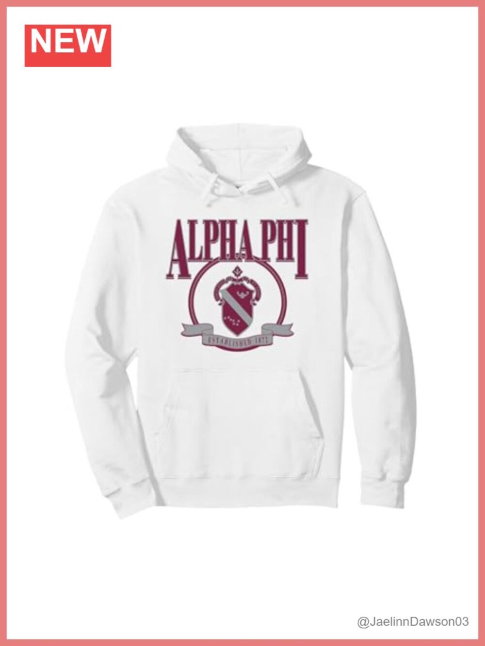 Alpha Phi Sorority Pullover Hoodie Unisex Adult Kangaroo Pocket